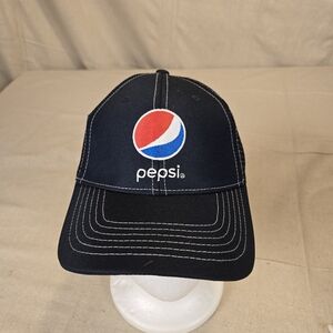 Pepsi Mesh Back Snapback Trucker Hat Navy Blue Adjustable NEW